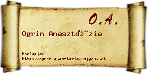 Ogrin Anasztázia névjegykártya